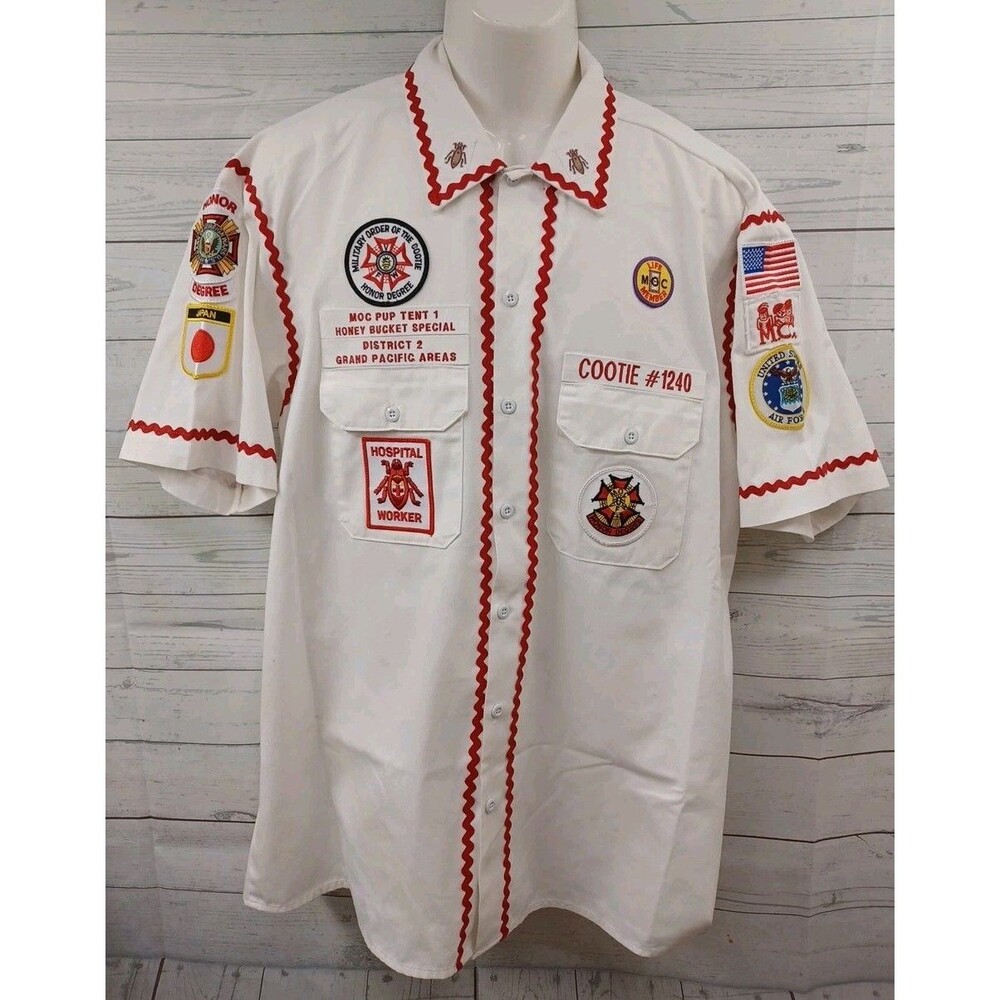 Military Order of the Cootie Shirt XL Pacific Areas Japan Honor Pin & Patches